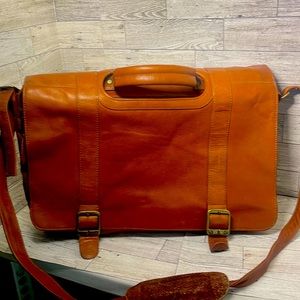 Genuine leather messenger bag.